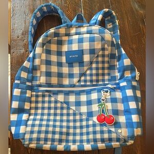 STATE Kids Blue and White Checkered Backpack